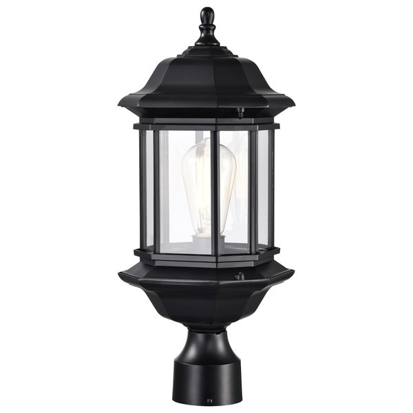 Nuvo Hopkins Outdoor Large Post Lantern 1 Light Matte Black Finish 60/6115